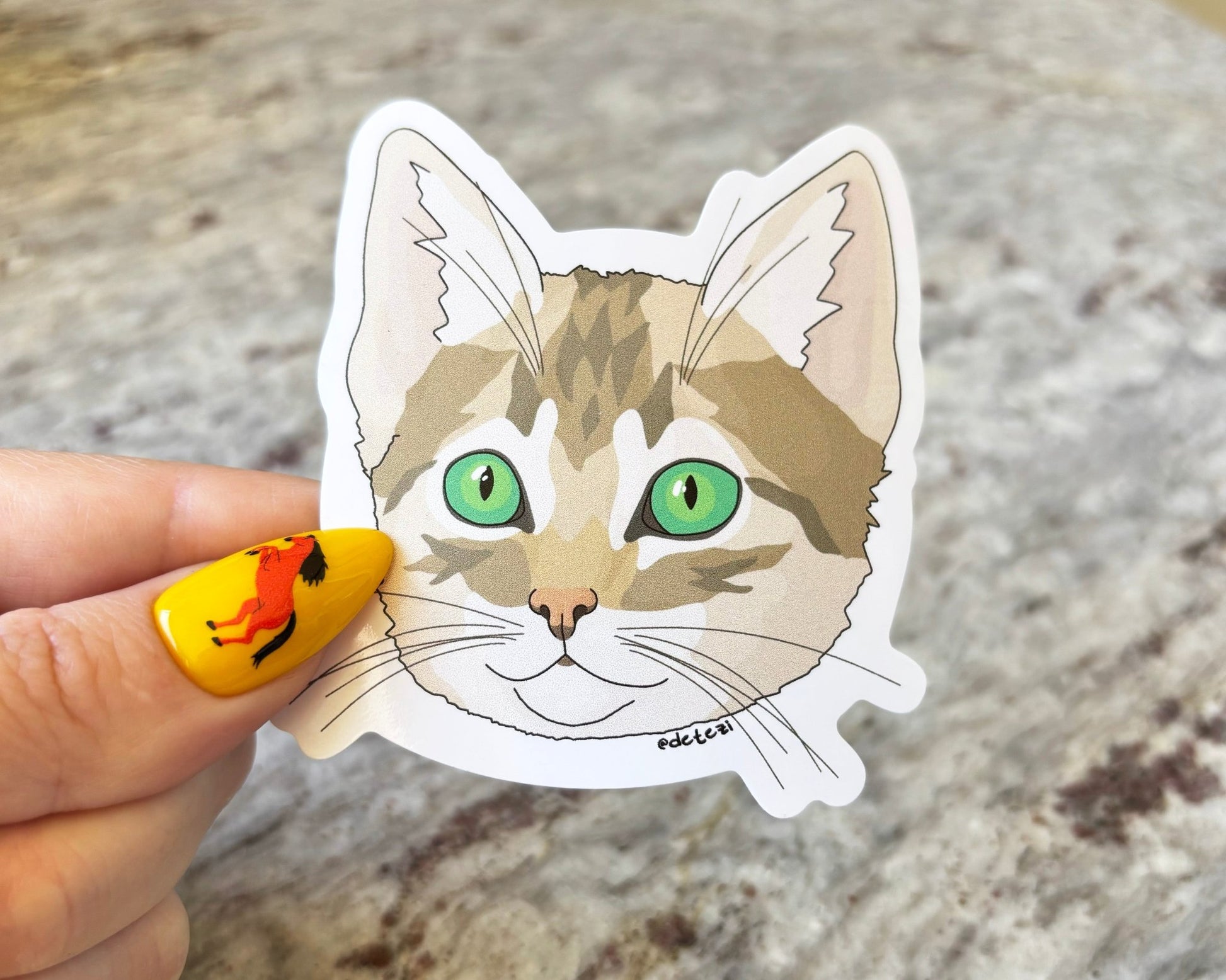 Tabby Kitten | 3" Vinyl Sticker - Detezi Designs - 