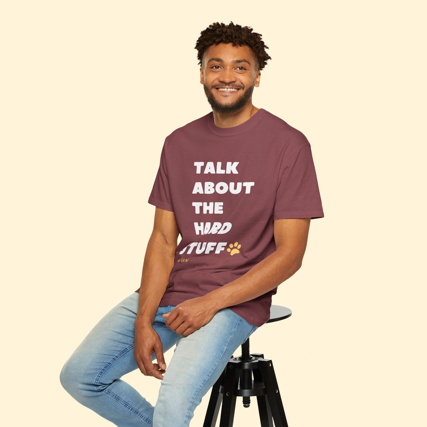 Talk About The Hard Stuff | Comfort Colors Unisex T - shirt - Detezi Designs - 17404272920149735794