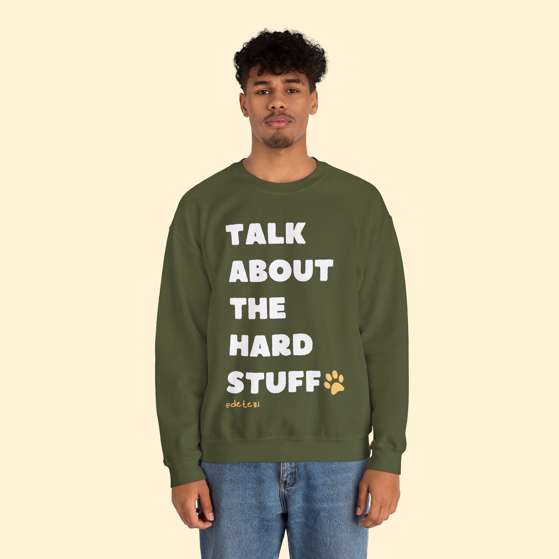 Talk About The Hard Stuff | Crewneck Sweatshirt - Detezi Designs-11733043734206535197