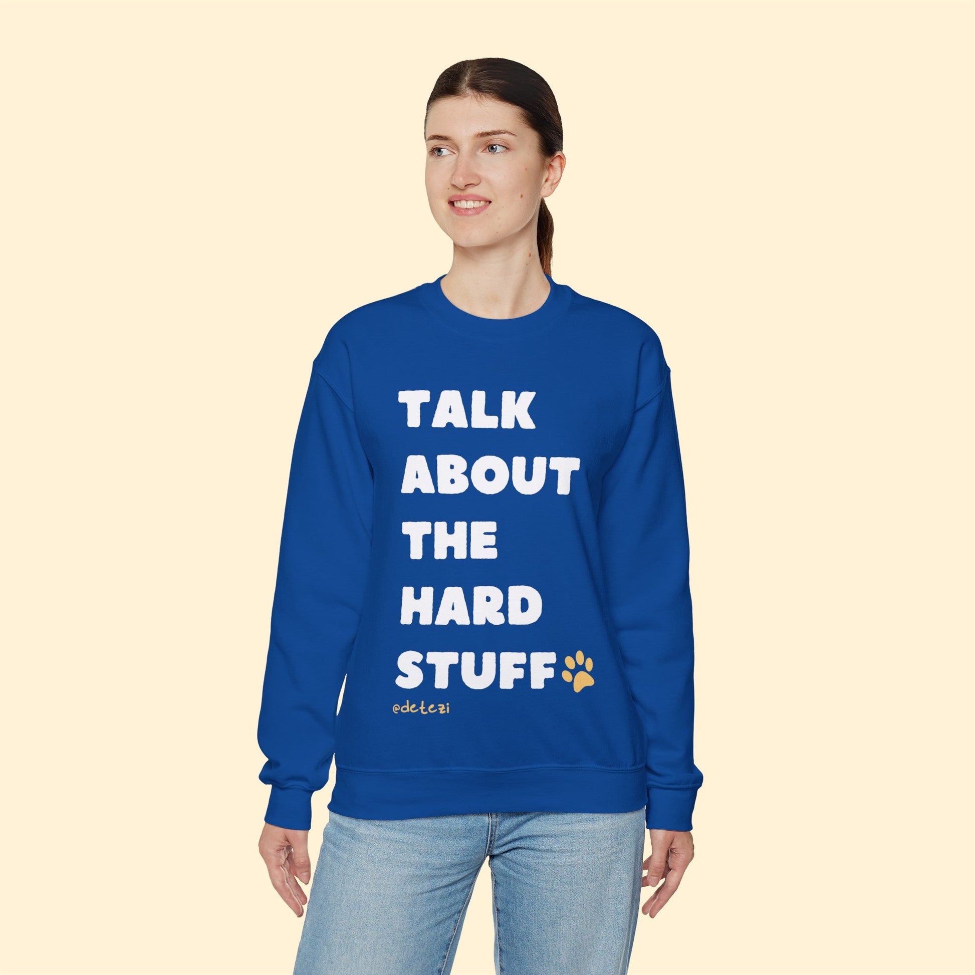 Talk About The Hard Stuff | Crewneck Sweatshirt - Detezi Designs-11733043734206535197