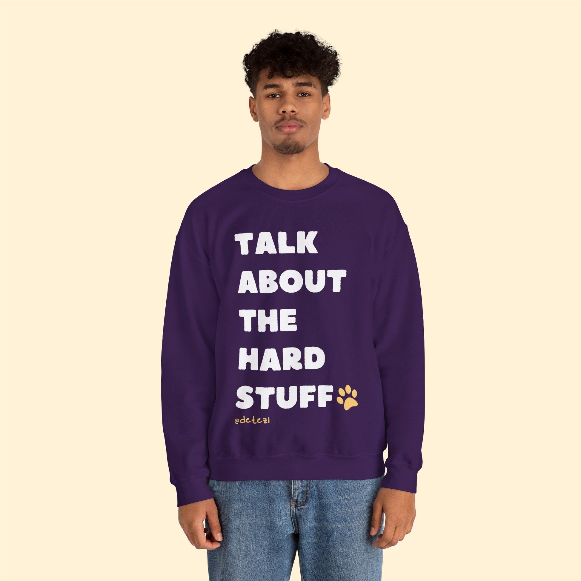 Talk About The Hard Stuff | Crewneck Sweatshirt - Detezi Designs-11733043734206535197