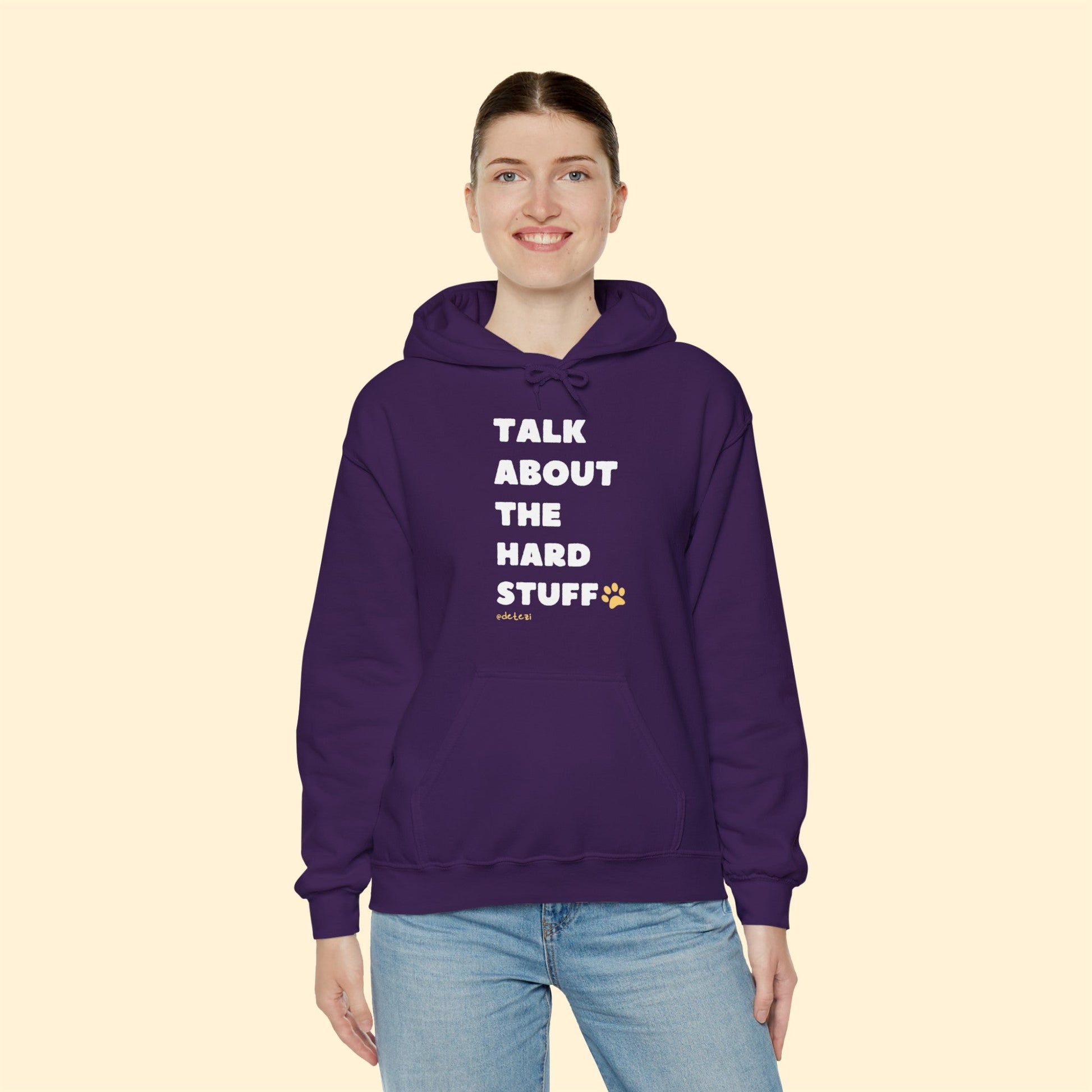 Talk About The Hard Stuff | Hooded Sweatshirt - Detezi Designs-33468179914713716124