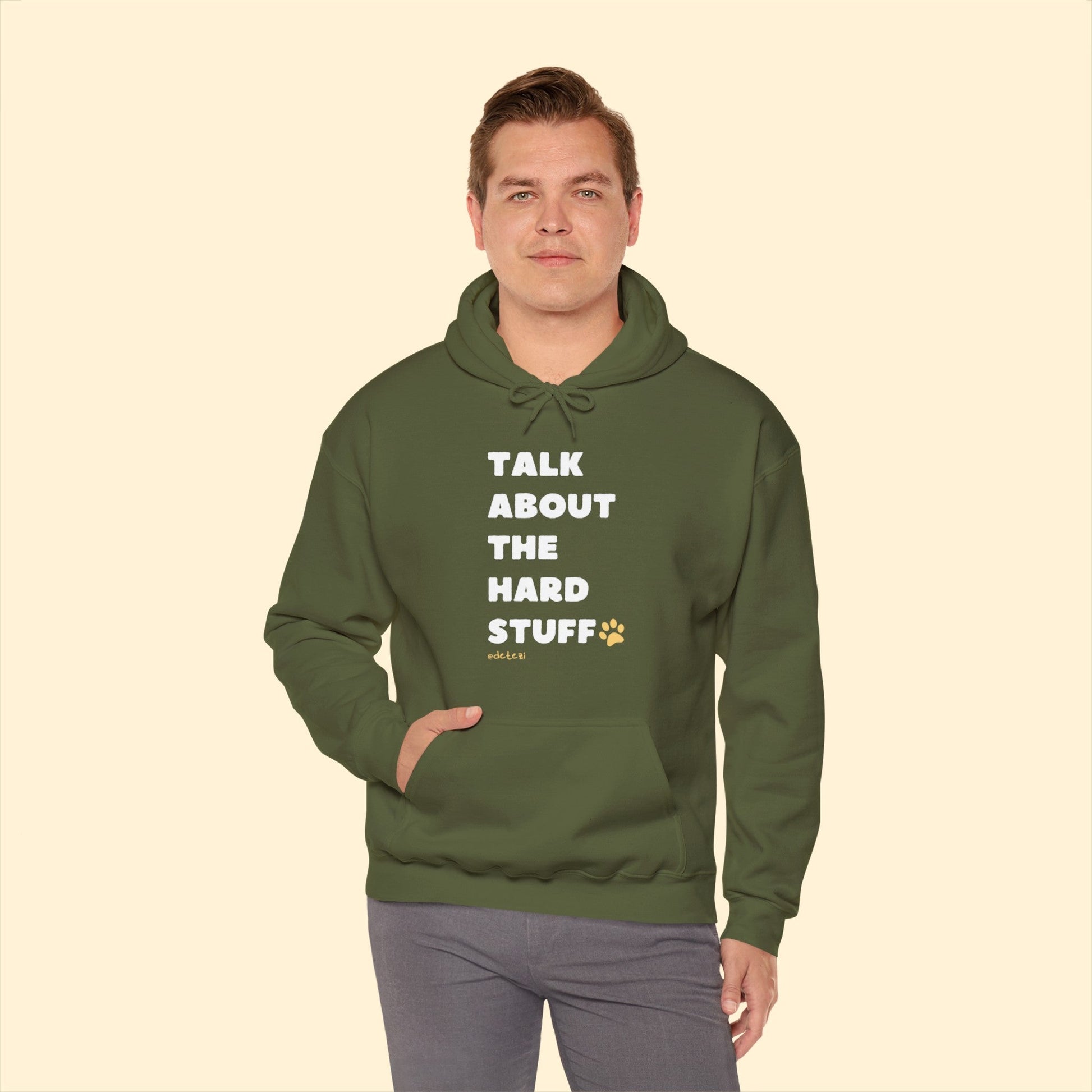 Talk About The Hard Stuff | Hooded Sweatshirt - Detezi Designs-33468179914713716124