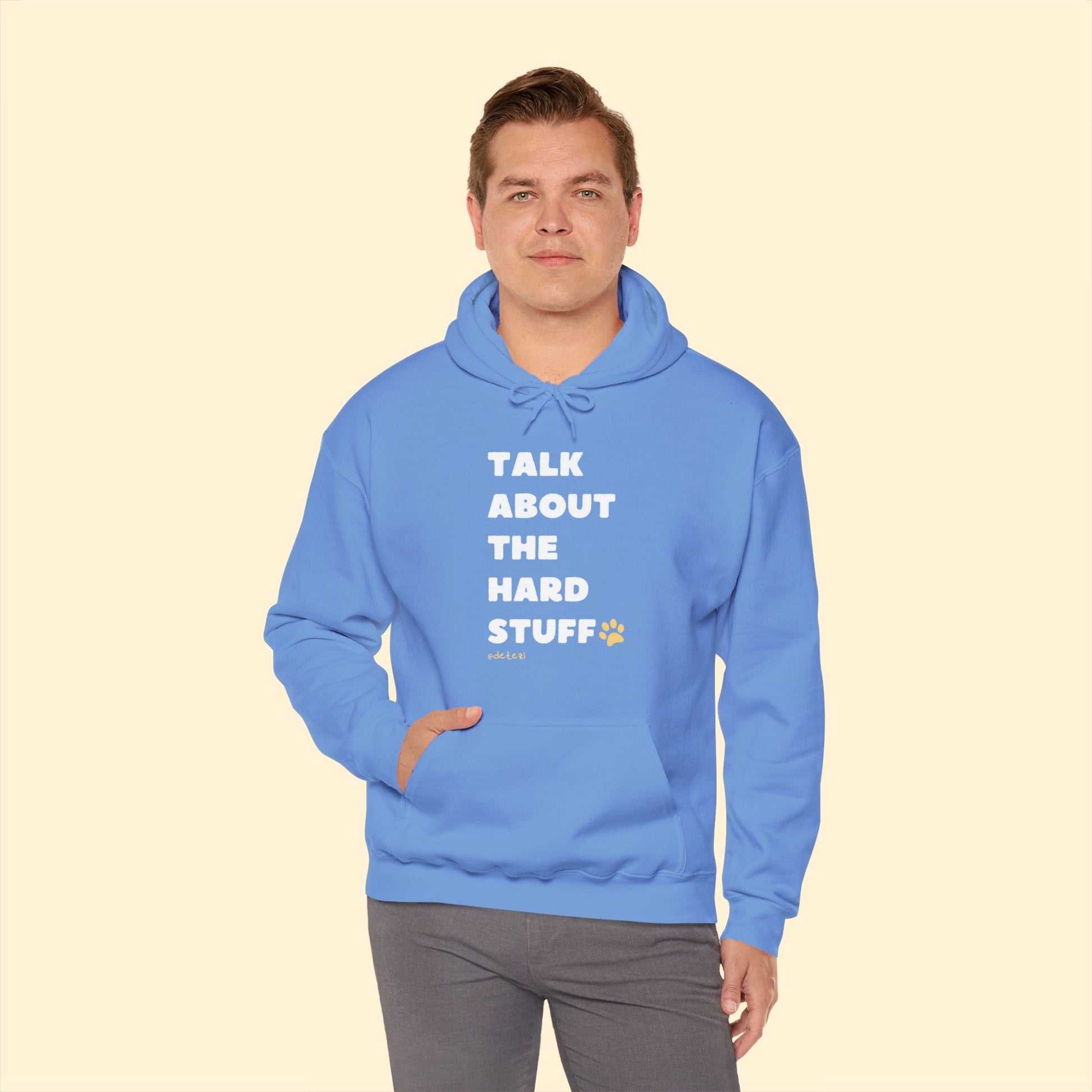 Talk About The Hard Stuff | Hooded Sweatshirt - Detezi Designs-33468179914713716124