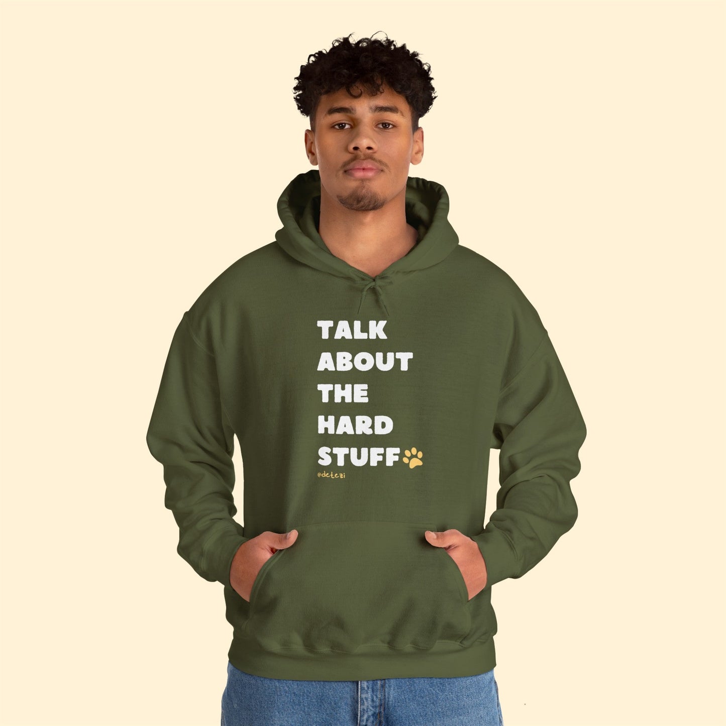 Talk About The Hard Stuff | Hooded Sweatshirt - Detezi Designs-33468179914713716124