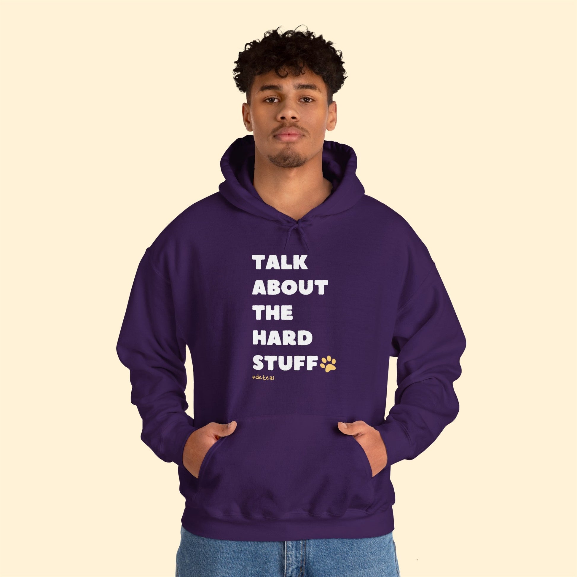 Talk About The Hard Stuff | Hooded Sweatshirt - Detezi Designs-33468179914713716124