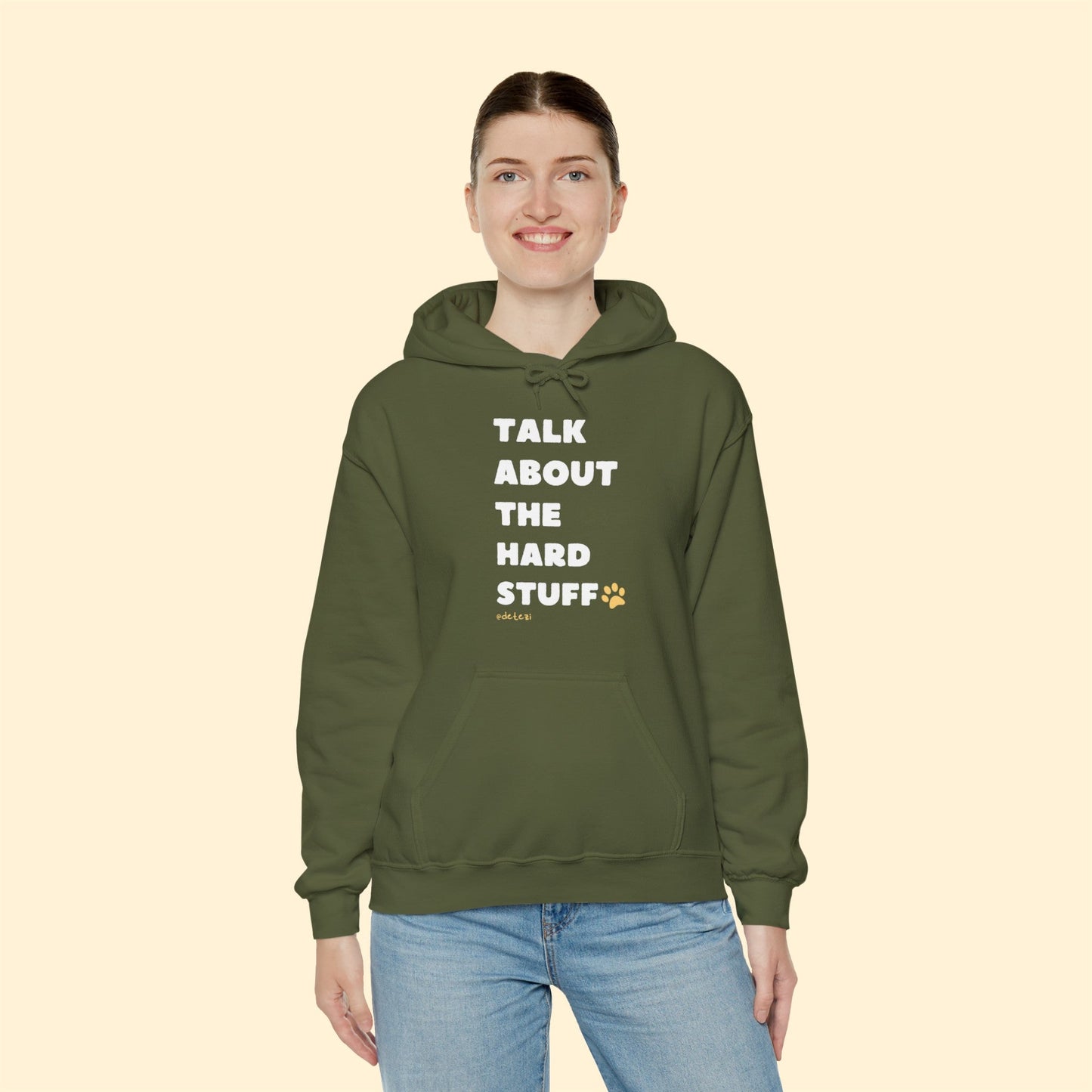 Talk About The Hard Stuff | Hooded Sweatshirt - Detezi Designs-33468179914713716124