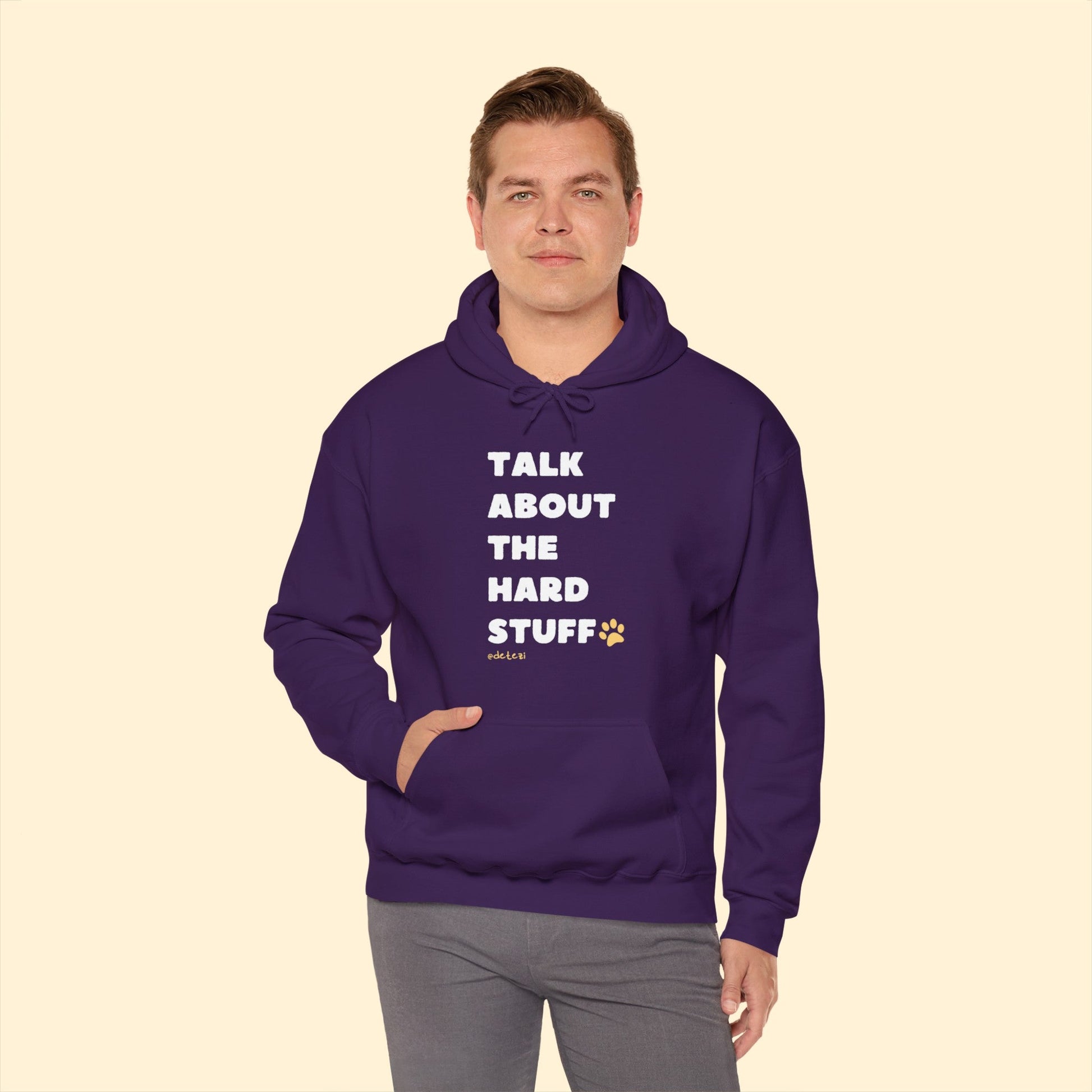 Talk About The Hard Stuff | Hooded Sweatshirt - Detezi Designs-33468179914713716124