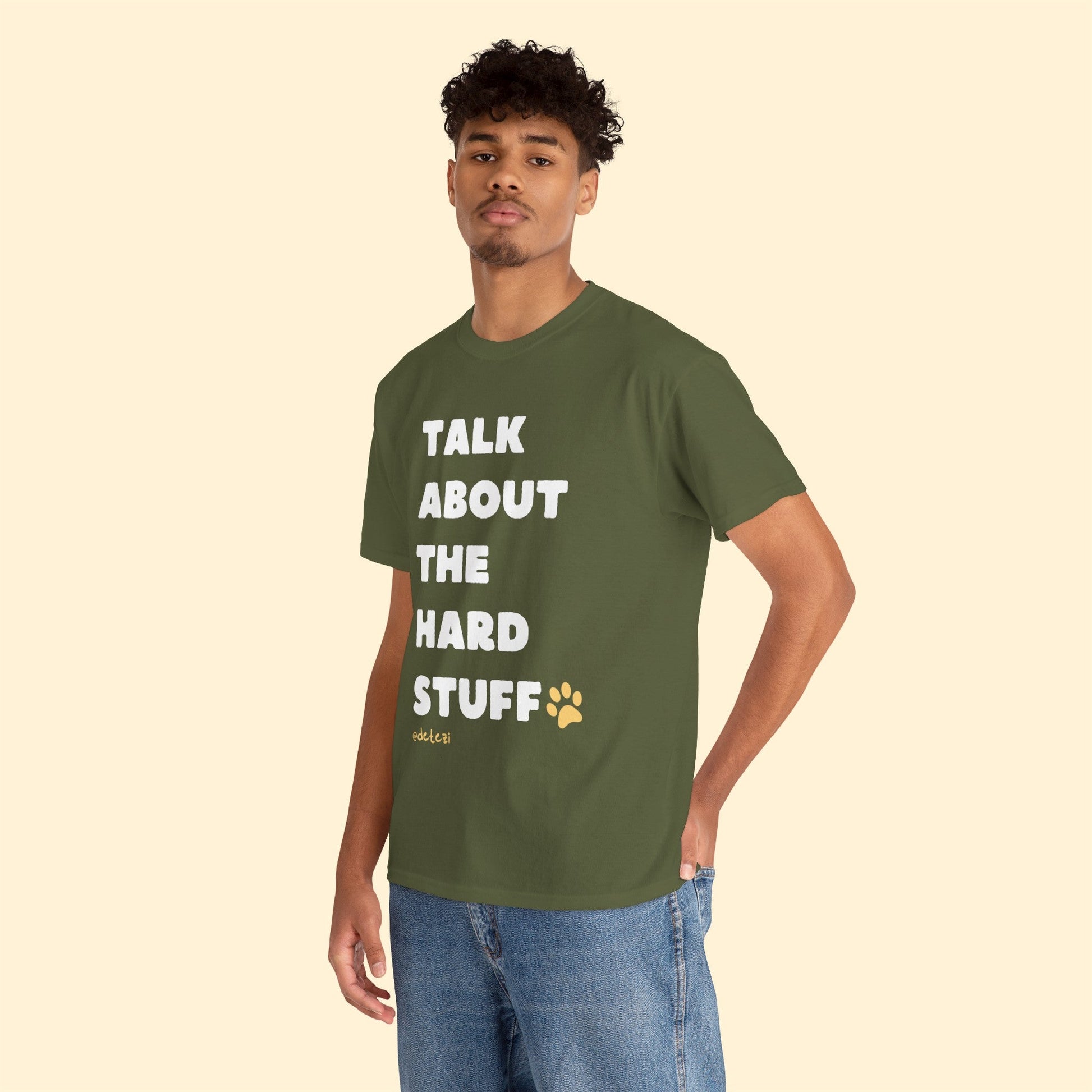 Talk About The Hard Stuff | Text Tee - Detezi Designs-11728028737340861173