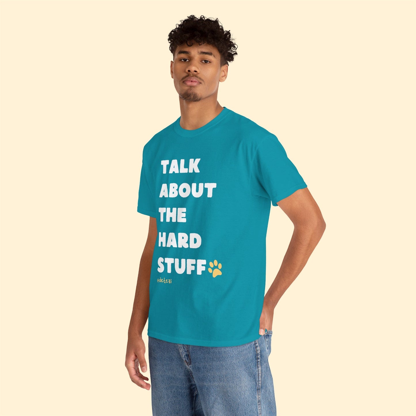 Talk About The Hard Stuff | Text Tee - Detezi Designs-11728028737340861173