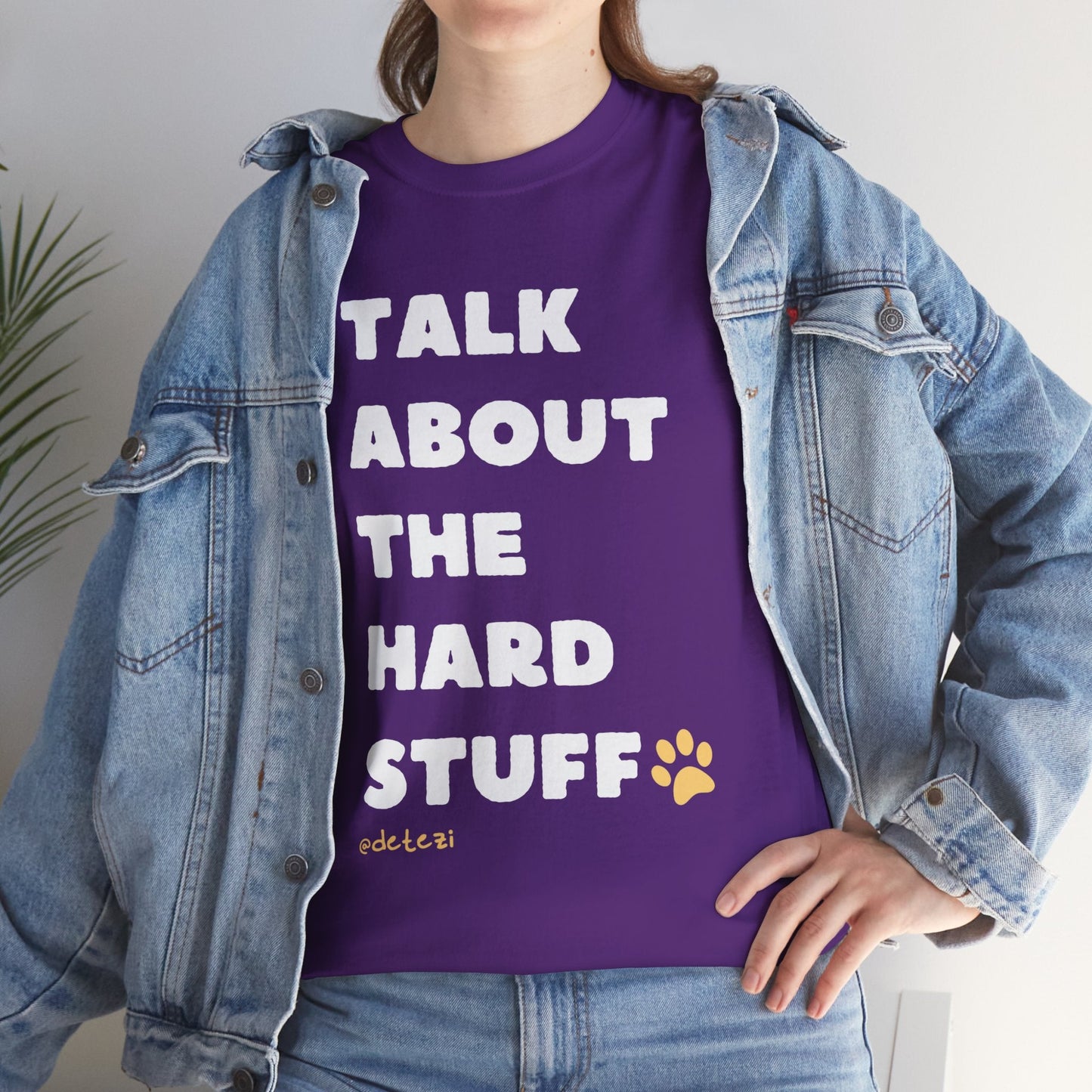 Talk About The Hard Stuff | Text Tee - Detezi Designs-11728028737340861173