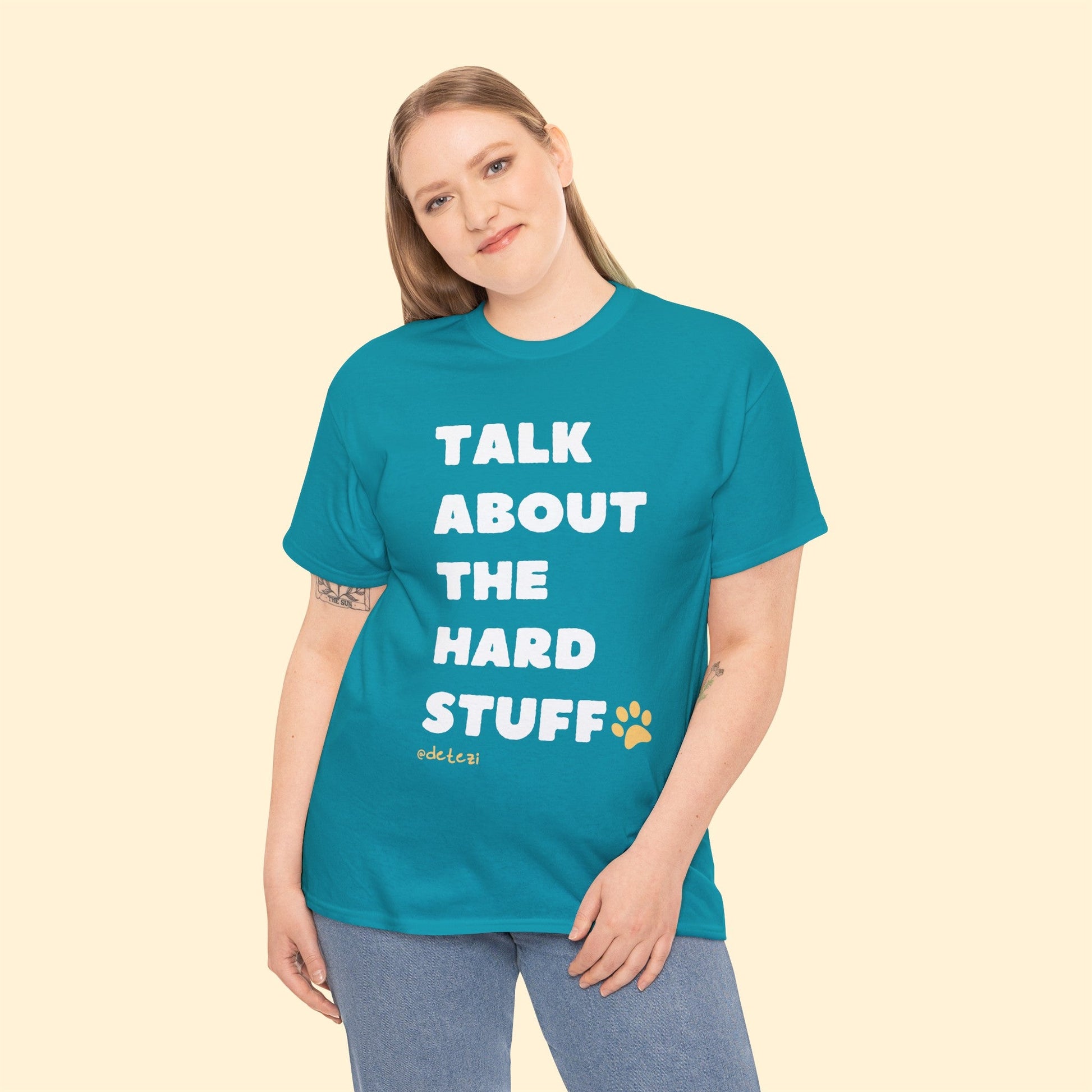 Talk About The Hard Stuff | Text Tee - Detezi Designs-11728028737340861173