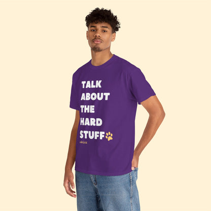 Talk About The Hard Stuff | Text Tee - Detezi Designs-11728028737340861173