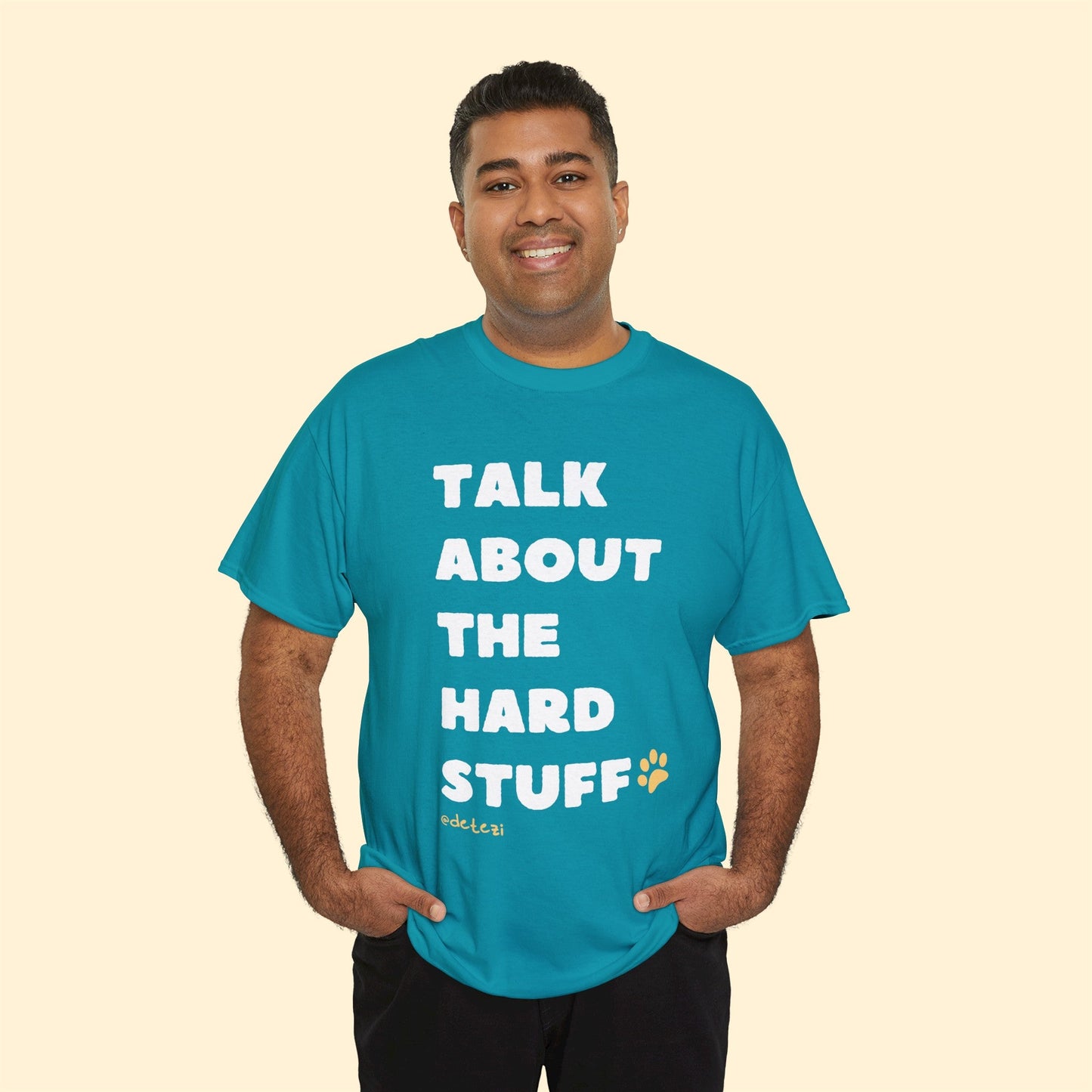 Talk About The Hard Stuff | Text Tee - Detezi Designs-11728028737340861173