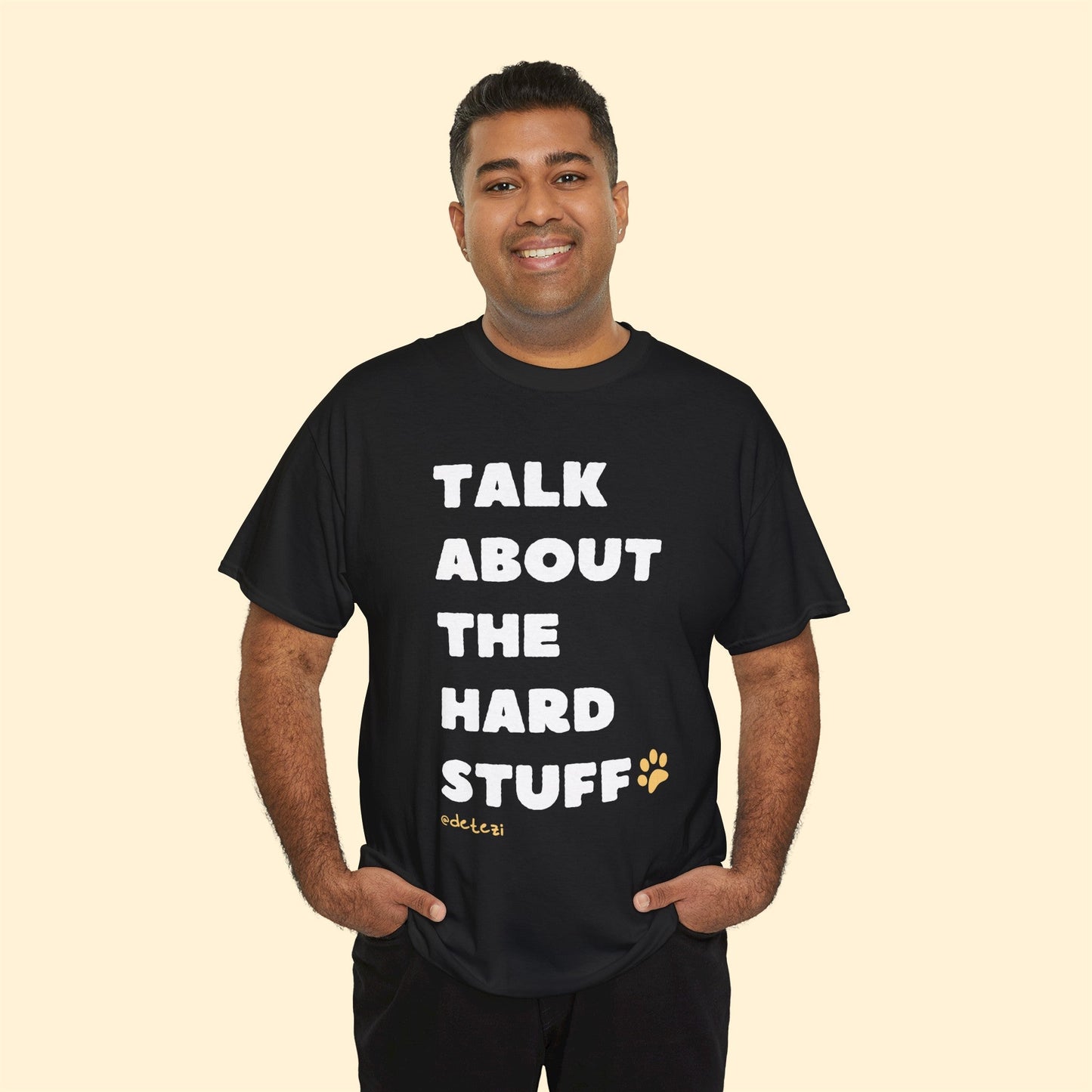 Talk About The Hard Stuff | Text Tee - Detezi Designs-11728028737340861173