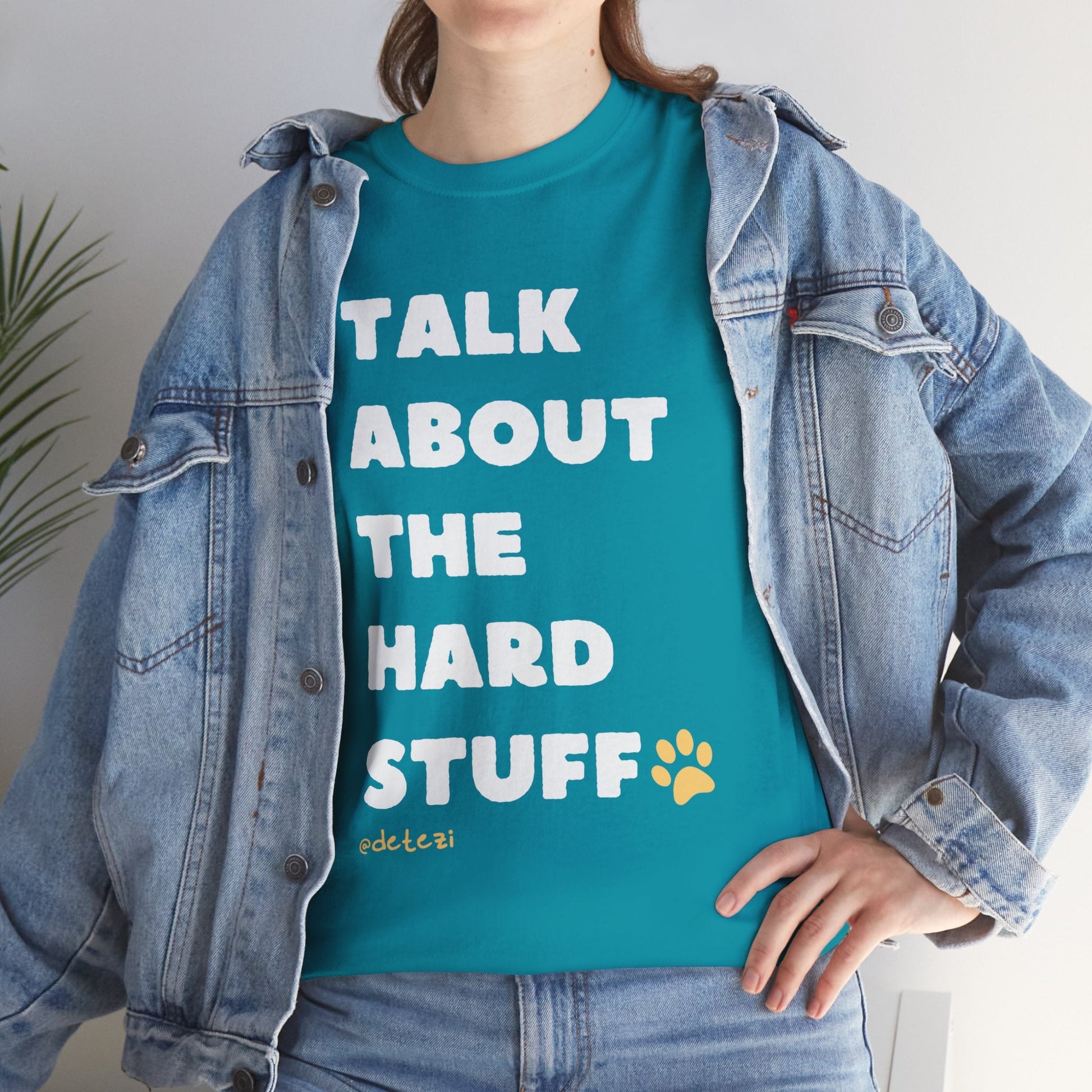 Talk About The Hard Stuff | Text Tee - Detezi Designs-11728028737340861173