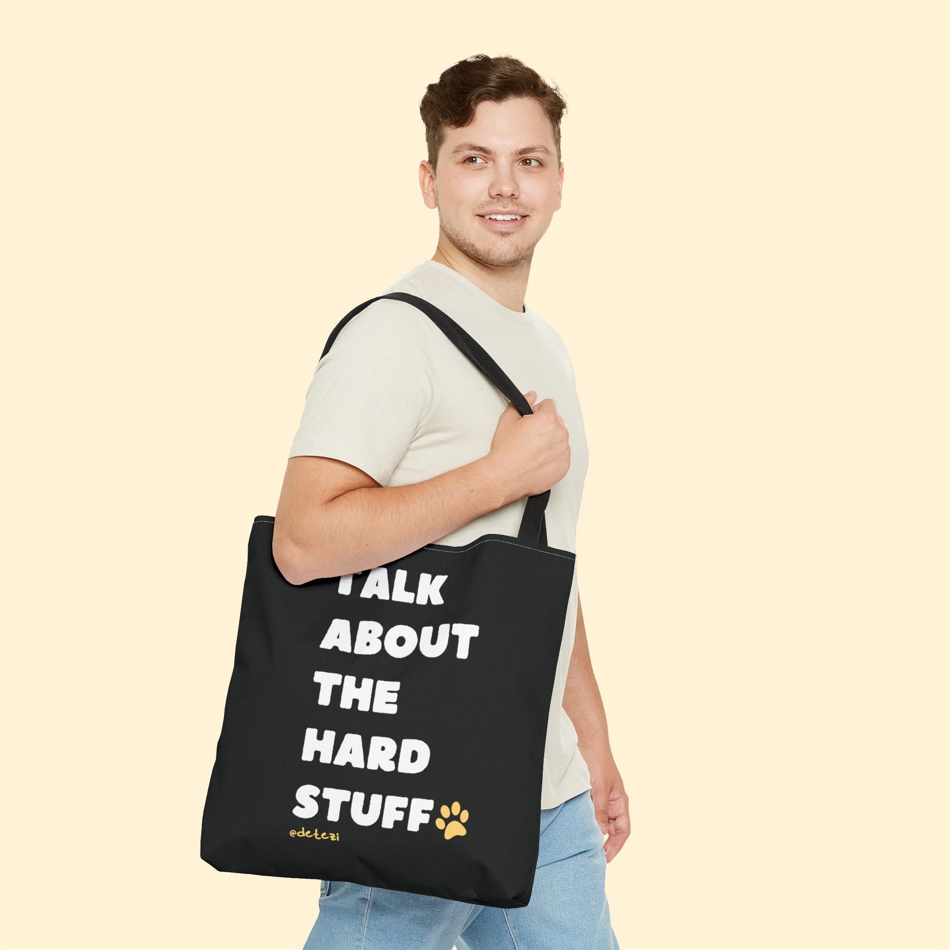 Talk About The Hard Stuff | Tote Bag - Detezi Designs-12914319015600248224