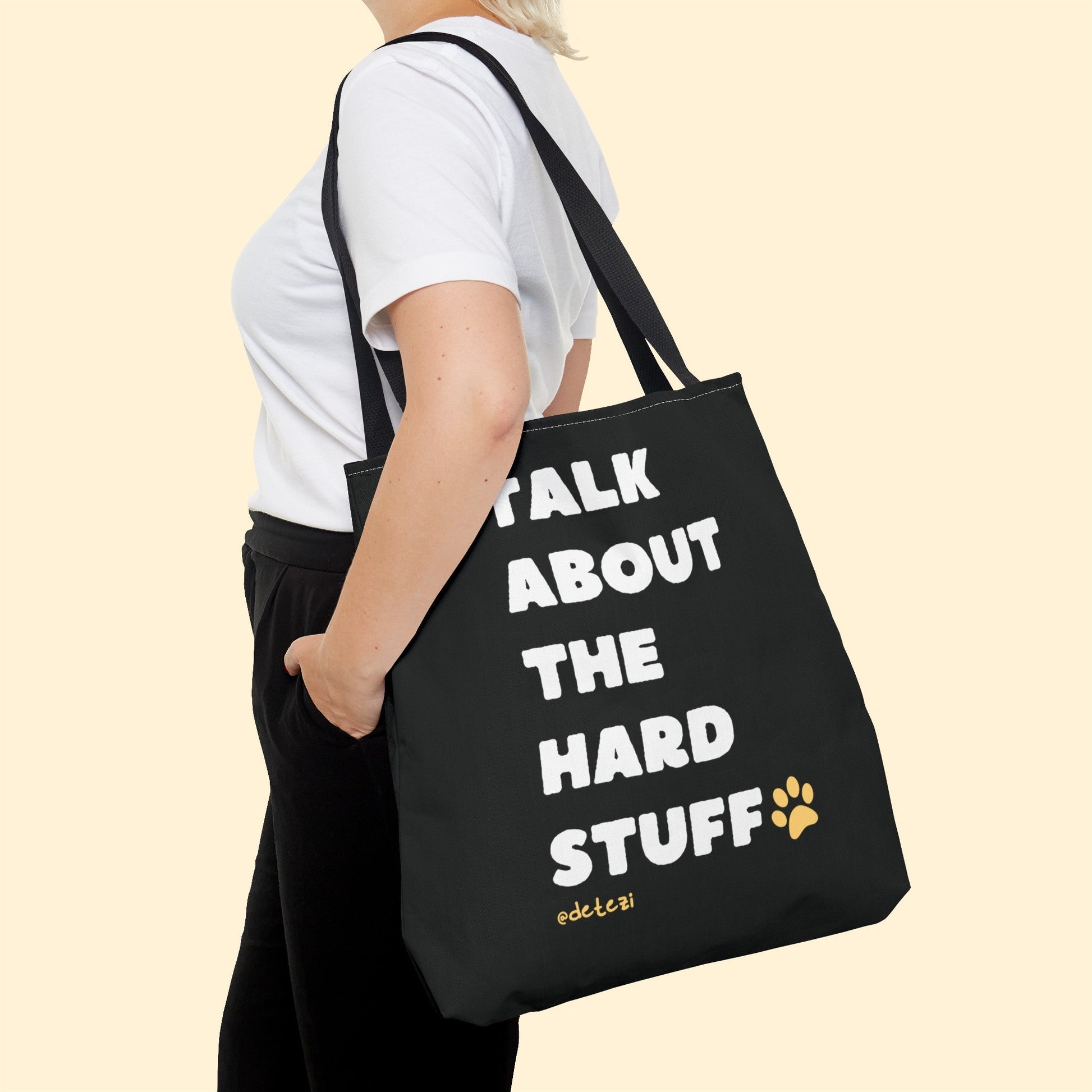 Talk About The Hard Stuff | Tote Bag - Detezi Designs-12914319015600248224