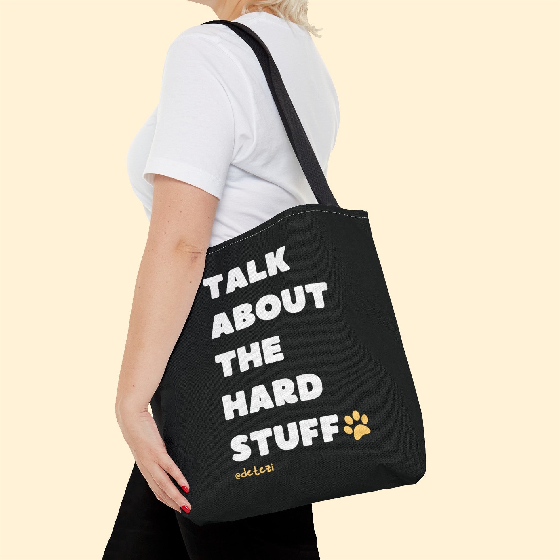 Talk About The Hard Stuff | Tote Bag - Detezi Designs-12914319015600248224