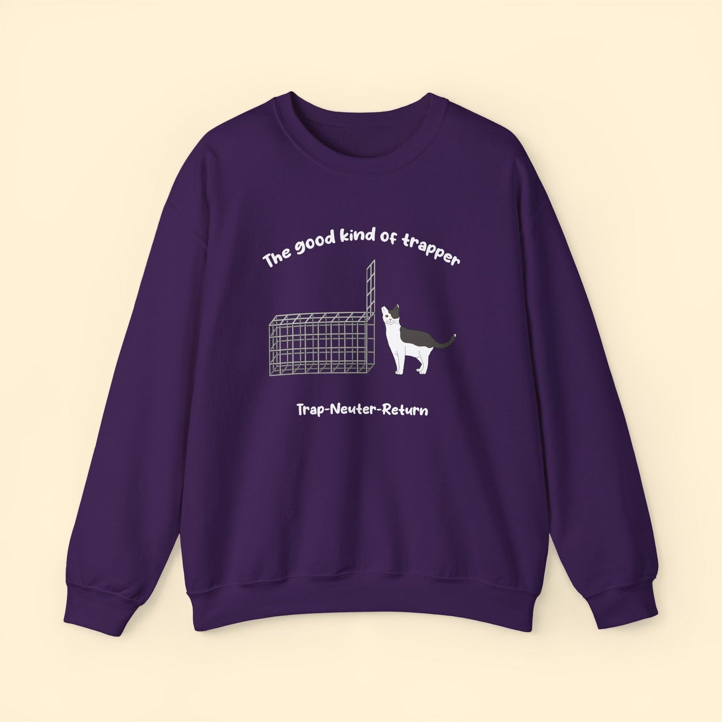 The Good Kind Of Trapper | FUNDRAISER for Feral At Heart | Crewneck Sweatshirt - Detezi Designs - 25148281852805482621