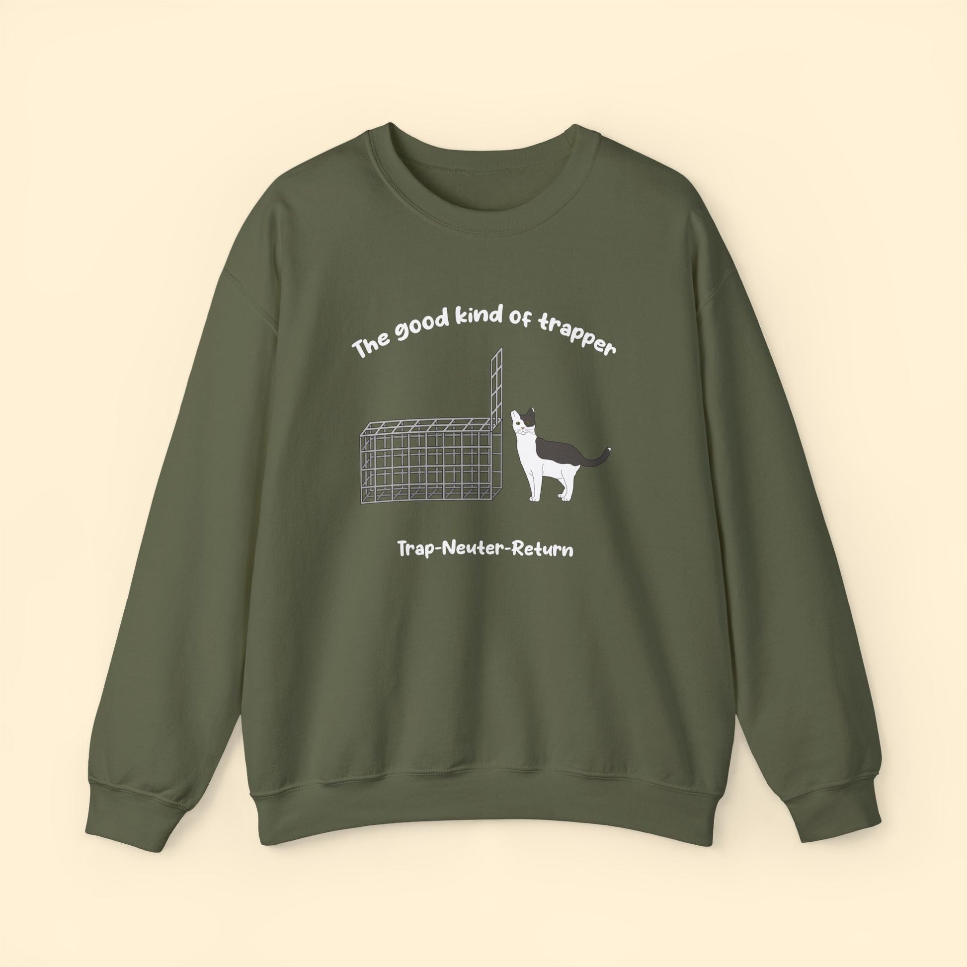 The Good Kind Of Trapper | FUNDRAISER for Feral At Heart | Crewneck Sweatshirt - Detezi Designs - 26279387365753201820