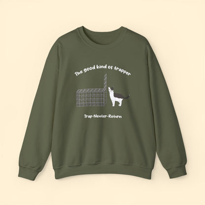 The Good Kind Of Trapper | FUNDRAISER for Feral At Heart | Crewneck Sweatshirt - Detezi Designs - 26279387365753201820