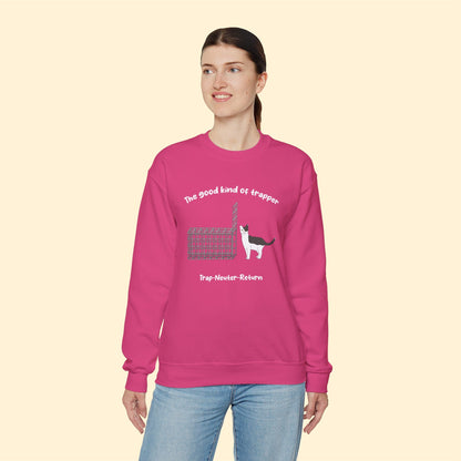 The Good Kind Of Trapper | FUNDRAISER for Feral At Heart | Crewneck Sweatshirt - Detezi Designs-26279387365753201820