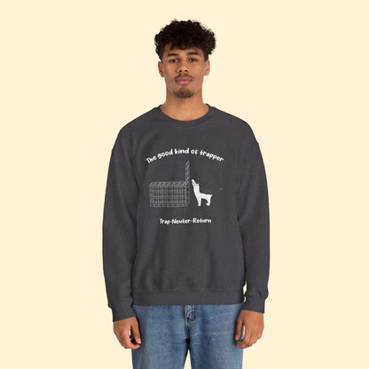 The Good Kind Of Trapper | FUNDRAISER for Feral At Heart | Crewneck Sweatshirt - Detezi Designs-26279387365753201820