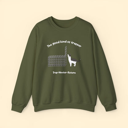 The Good Kind Of Trapper | FUNDRAISER for Feral At Heart | Crewneck Sweatshirt - Detezi Designs-26279387365753201820