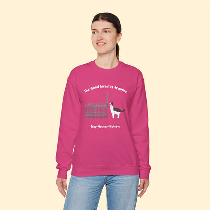 The Good Kind Of Trapper | FUNDRAISER for Feral At Heart | Crewneck Sweatshirt - Detezi Designs - 61217069105095926118
