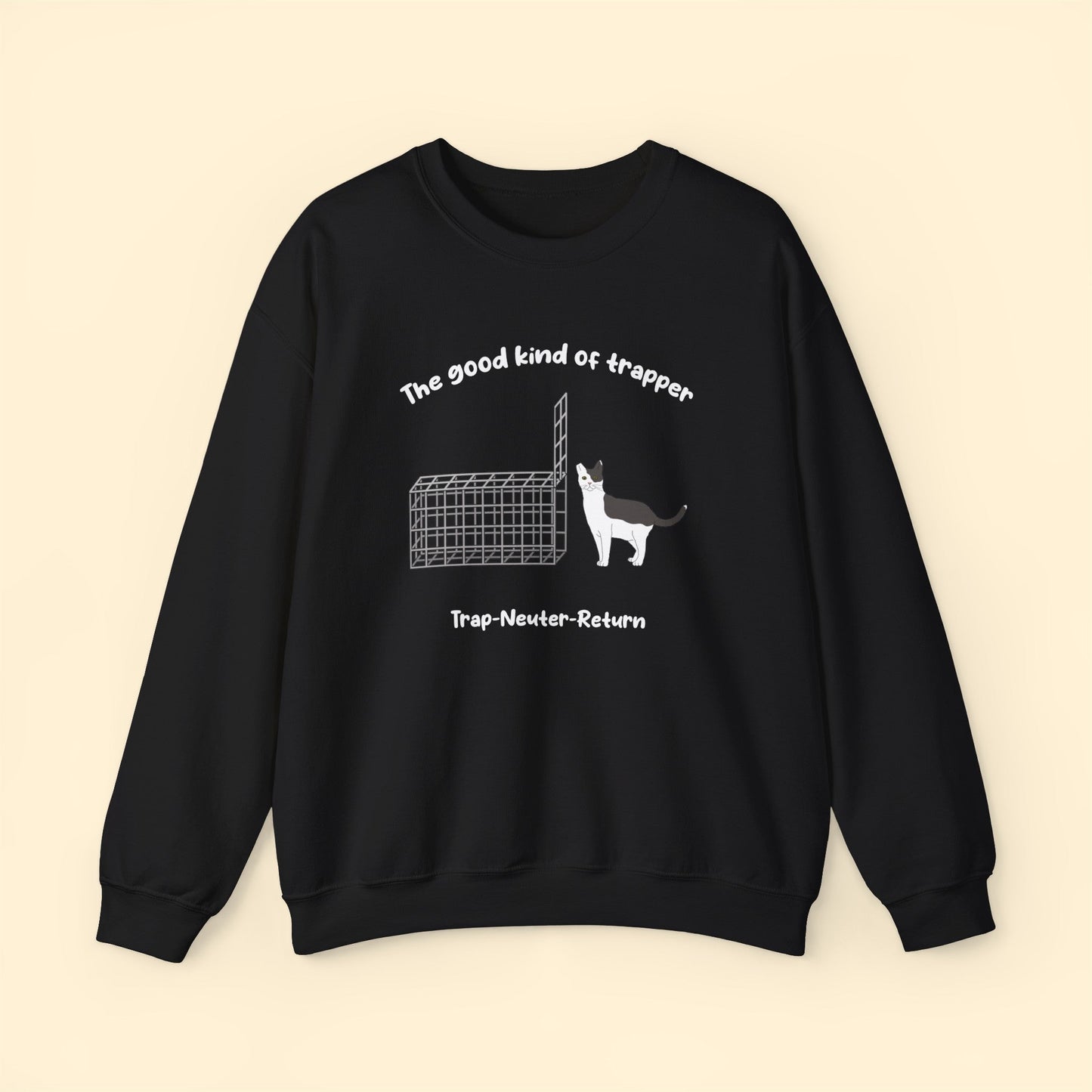 The Good Kind Of Trapper | FUNDRAISER for Feral At Heart | Crewneck Sweatshirt - Detezi Designs-82166045862360225377