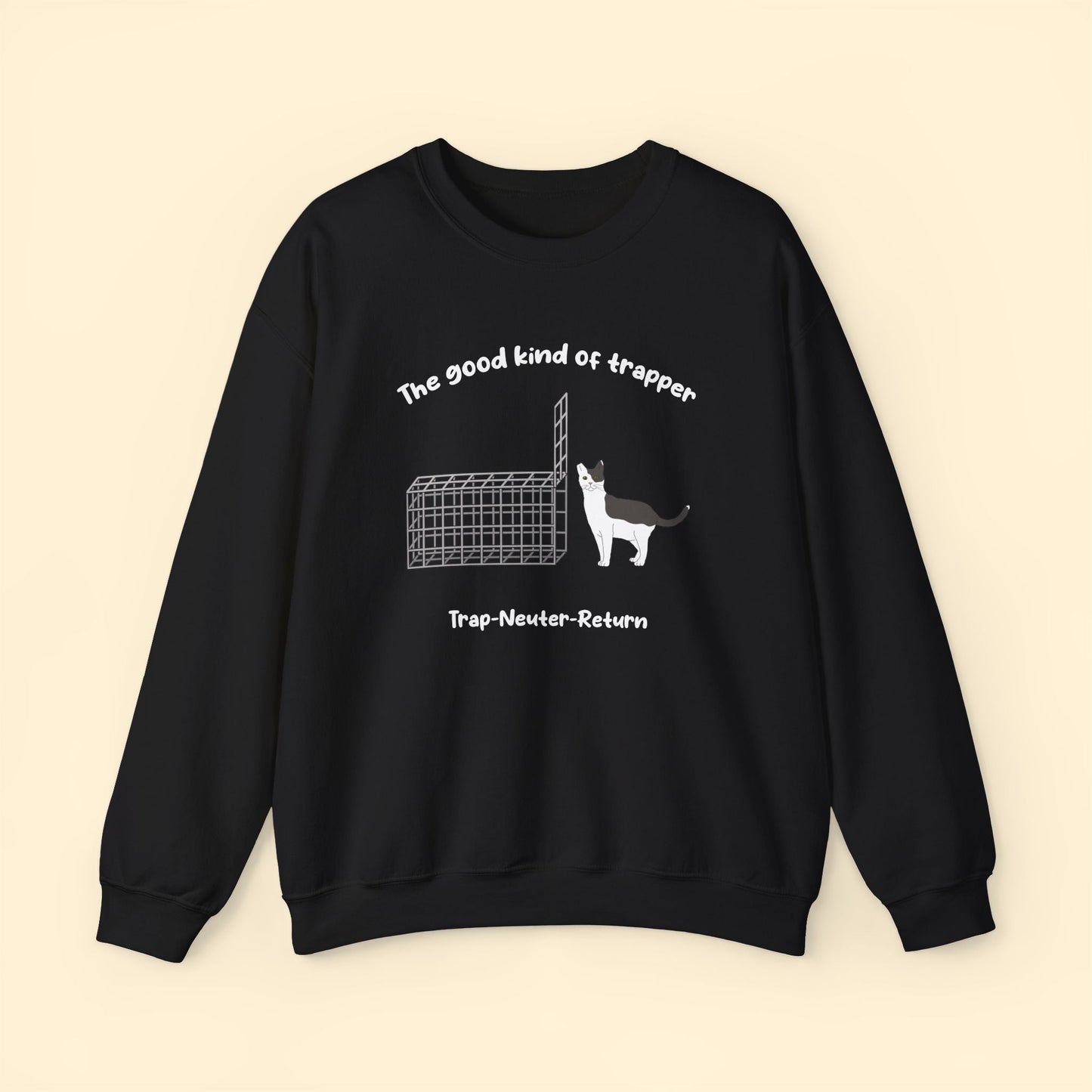 The Good Kind Of Trapper | FUNDRAISER for Feral At Heart | Crewneck Sweatshirt - Detezi Designs - 82166045862360225377