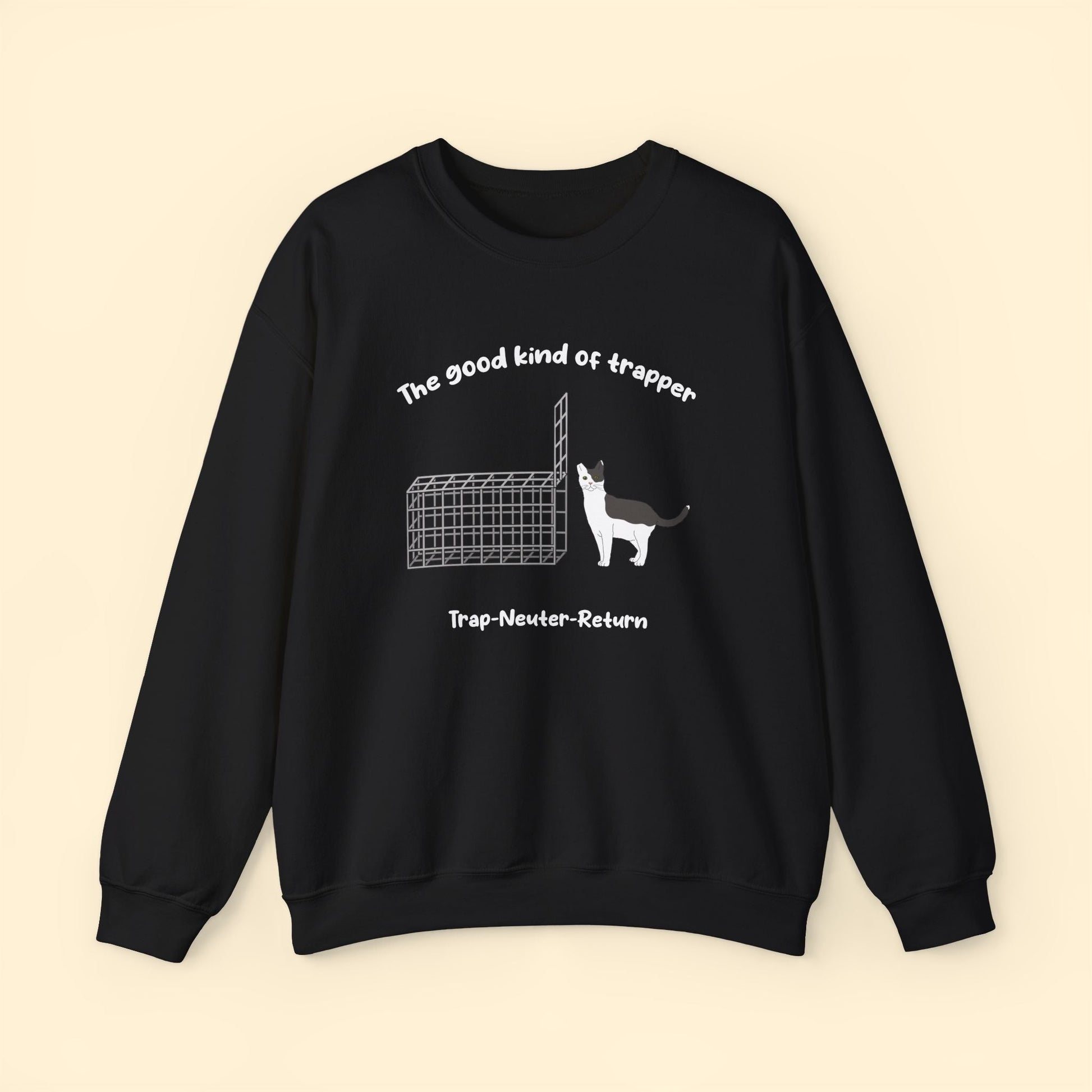 The Good Kind Of Trapper | FUNDRAISER for Feral At Heart | Crewneck Sweatshirt - Detezi Designs - 82166045862360225377