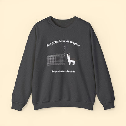 The Good Kind Of Trapper | FUNDRAISER for Feral At Heart | Crewneck Sweatshirt - Detezi Designs-87835668139899218027