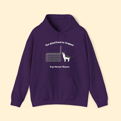 The Good Kind Of Trapper | FUNDRAISER for Feral At Heart | Hooded Sweatshirt - Detezi Designs - 15067573771229711950