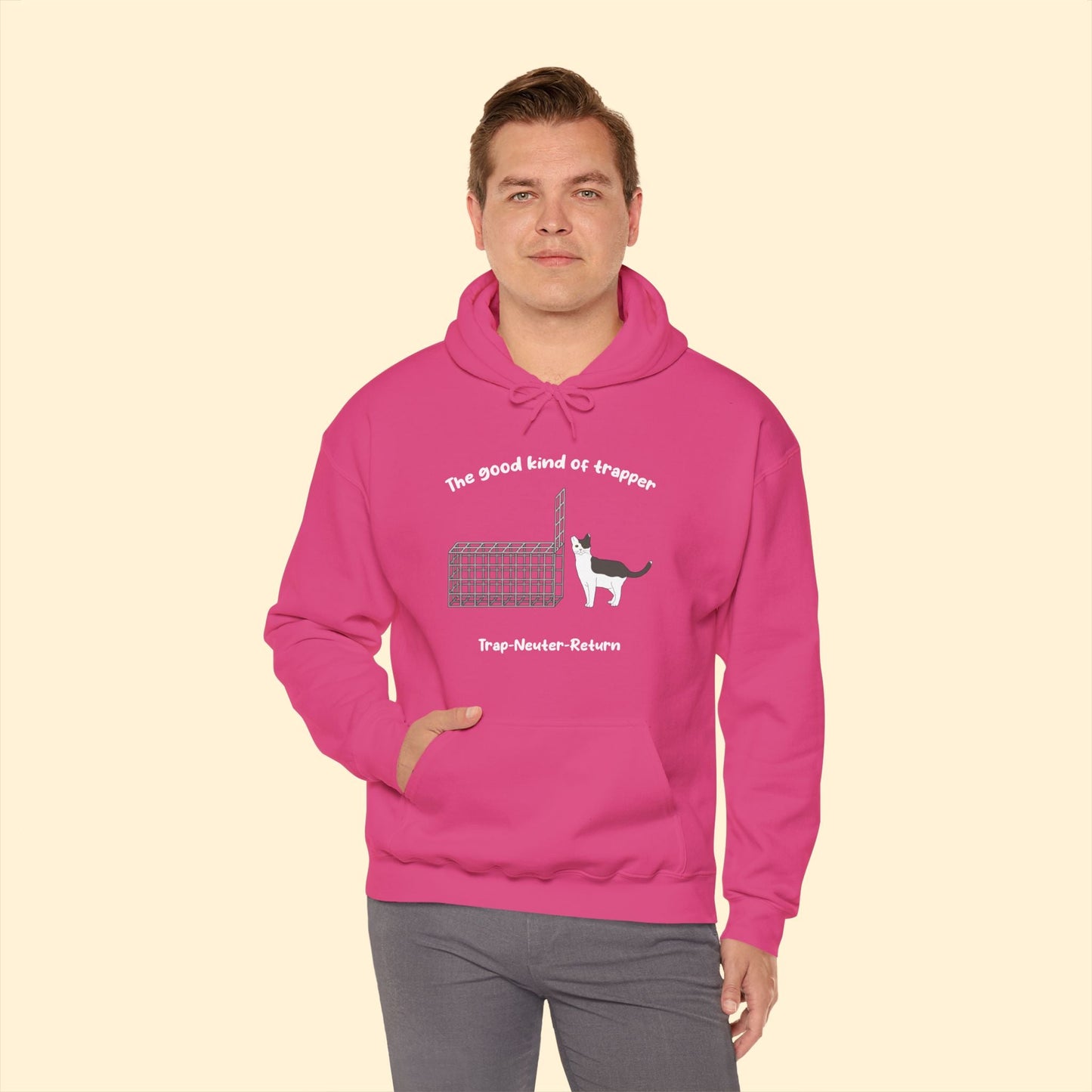 The Good Kind Of Trapper | FUNDRAISER for Feral At Heart | Hooded Sweatshirt - Detezi Designs - 23723999300429205493