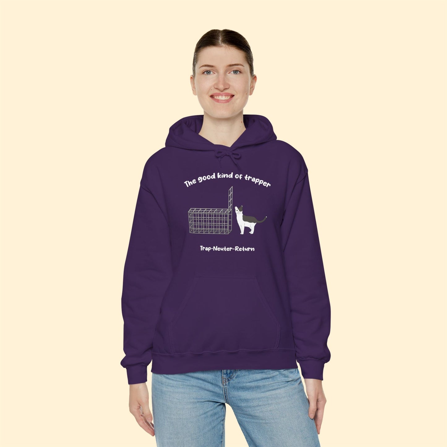 The Good Kind Of Trapper | FUNDRAISER for Feral At Heart | Hooded Sweatshirt - Detezi Designs - 23723999300429205493
