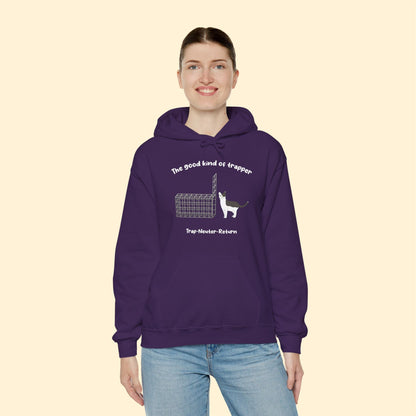 The Good Kind Of Trapper | FUNDRAISER for Feral At Heart | Hooded Sweatshirt - Detezi Designs - 23723999300429205493