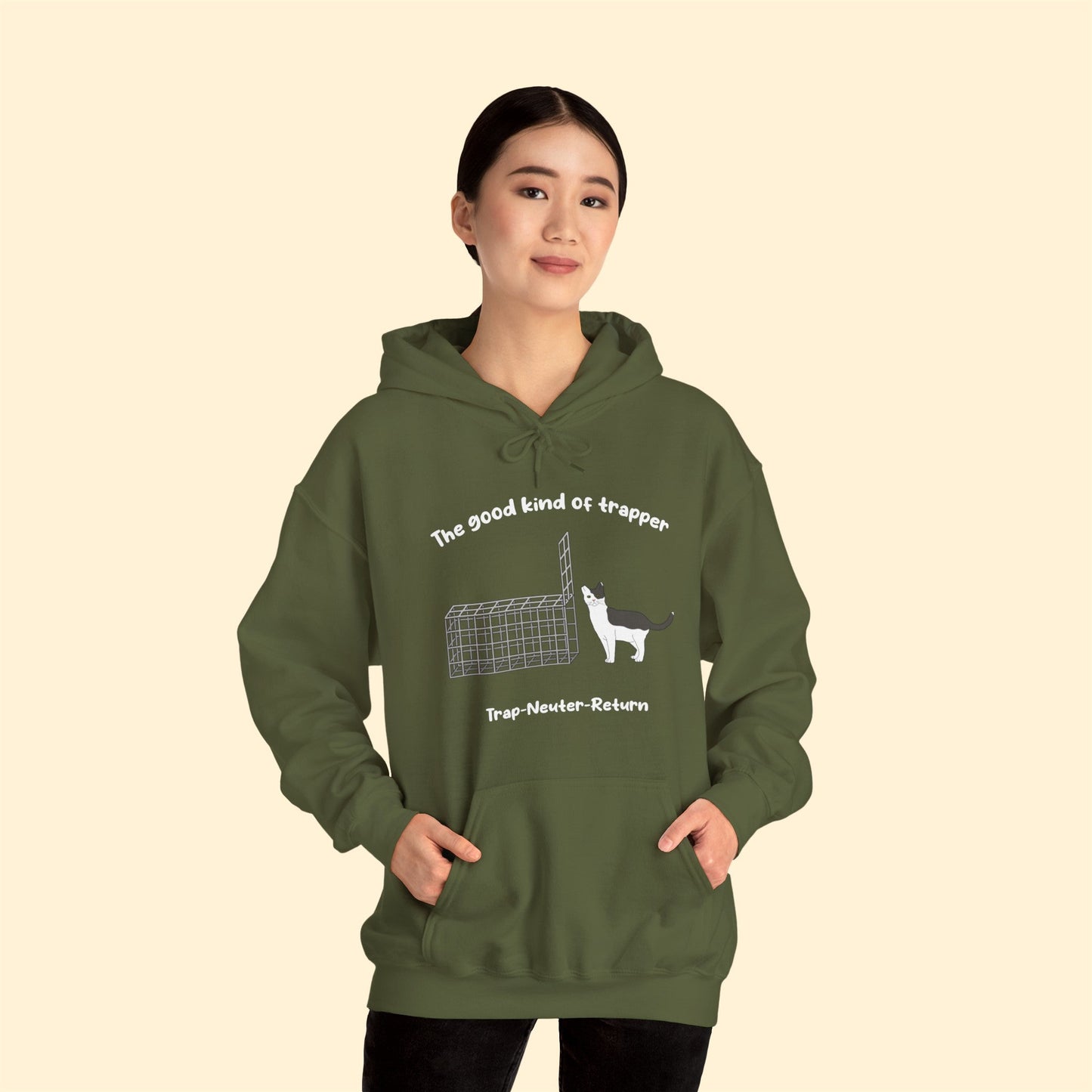 The Good Kind Of Trapper | FUNDRAISER for Feral At Heart | Hooded Sweatshirt - Detezi Designs-28450811387529888297