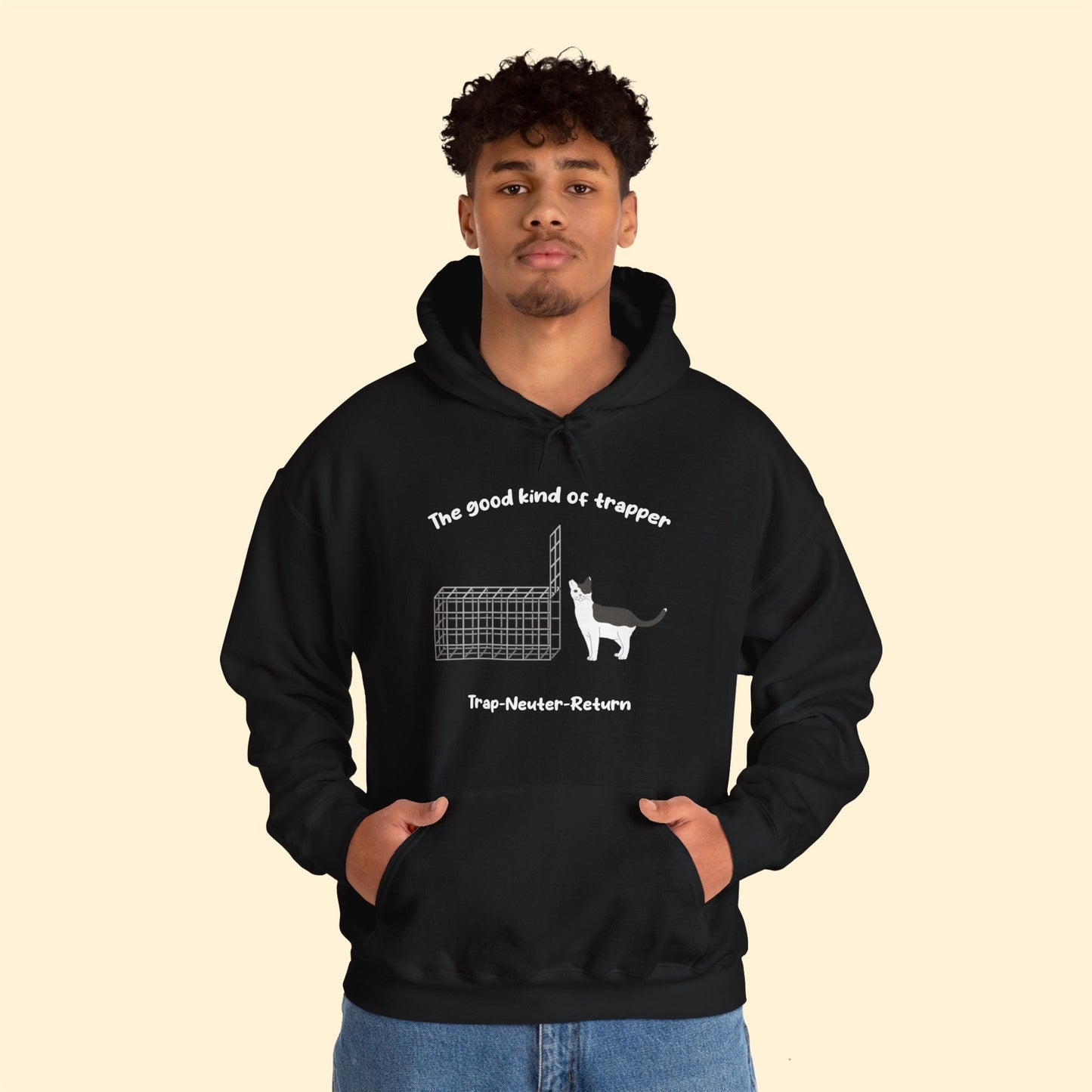 The Good Kind Of Trapper | FUNDRAISER for Feral At Heart | Hooded Sweatshirt - Detezi Designs-28450811387529888297