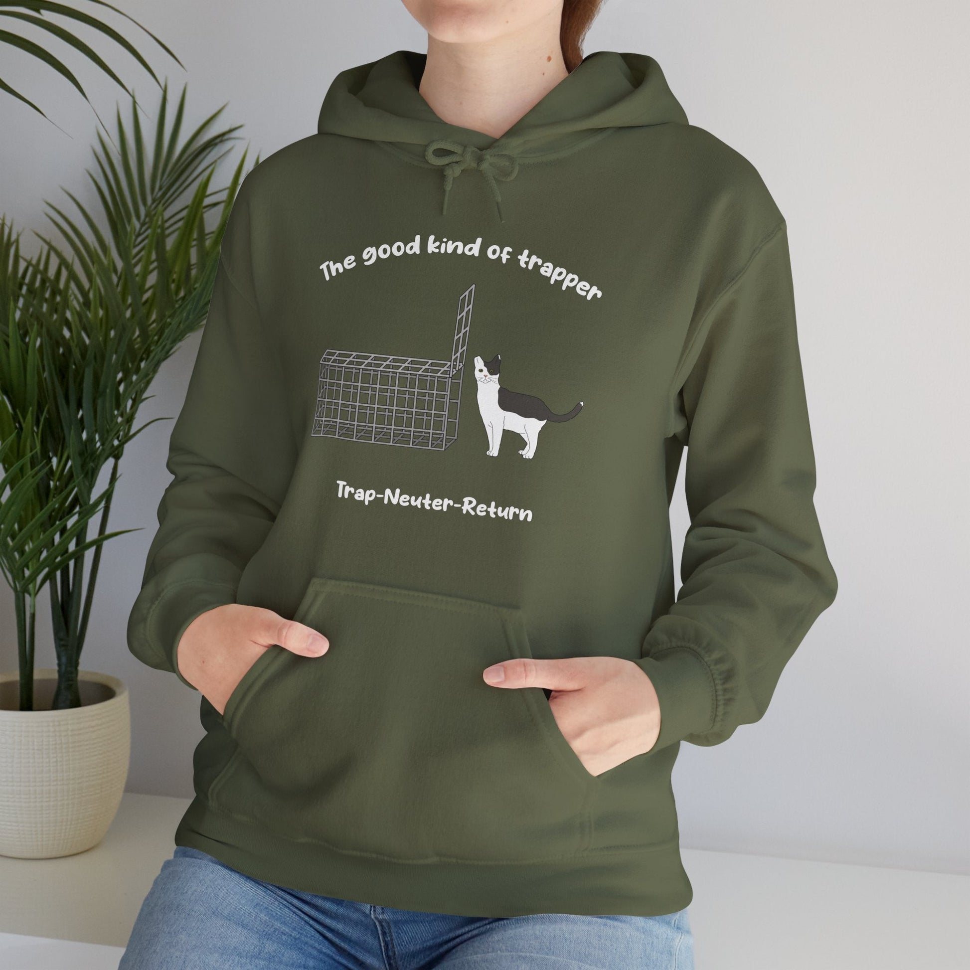 The Good Kind Of Trapper | FUNDRAISER for Feral At Heart | Hooded Sweatshirt - Detezi Designs - 31673256226698291927