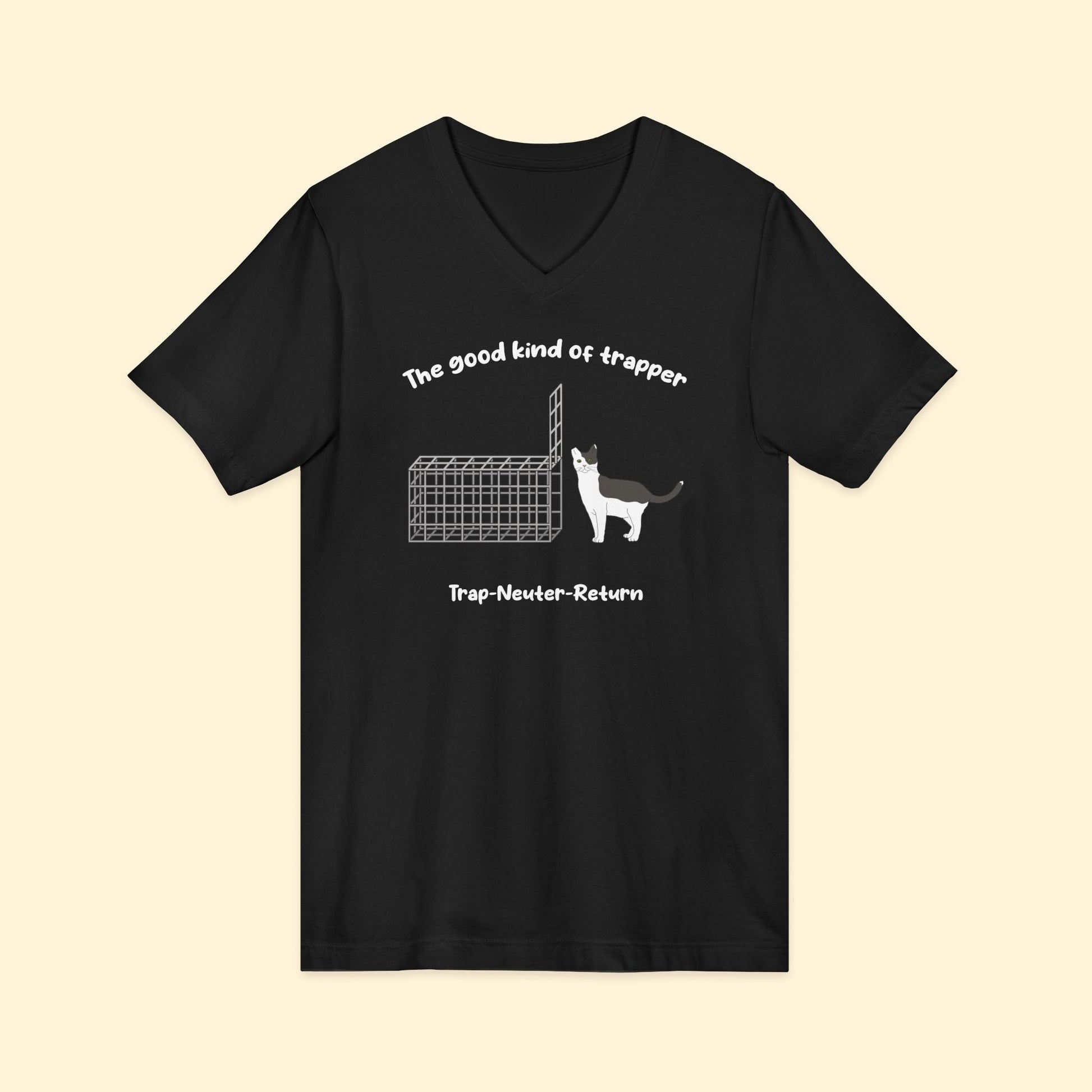 The Good Kind Of Trapper | FUNDRAISER for Feral At Heart | Unisex V - Neck Tee - Detezi Designs - 26080582261693823791