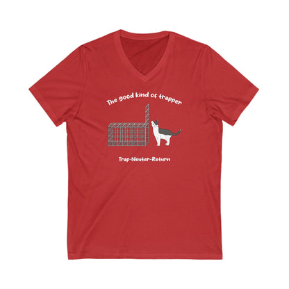 The Good Kind Of Trapper | FUNDRAISER for Feral At Heart | Unisex V-Neck Tee - Detezi Designs-87954616587945321870