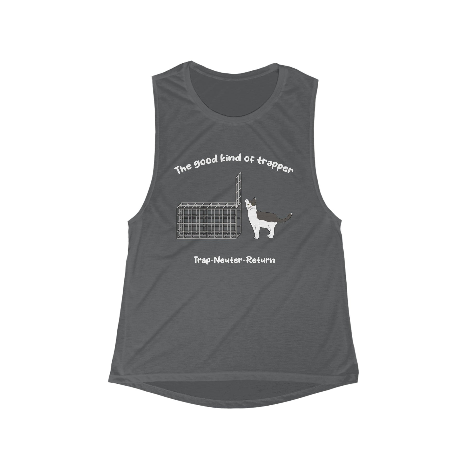 The Good Kind Of Trapper | FUNDRAISER for Feral at Heart | Women's Flowy Scoop Muscle Tank - Detezi Designs-16300015634764016077