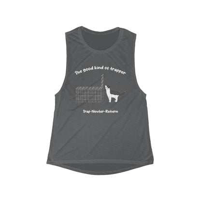 The Good Kind Of Trapper | FUNDRAISER for Feral at Heart | Women's Flowy Scoop Muscle Tank - Detezi Designs-16300015634764016077