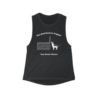 The Good Kind Of Trapper | FUNDRAISER for Feral at Heart | Women's Flowy Scoop Muscle Tank - Detezi Designs-22392066660152623734