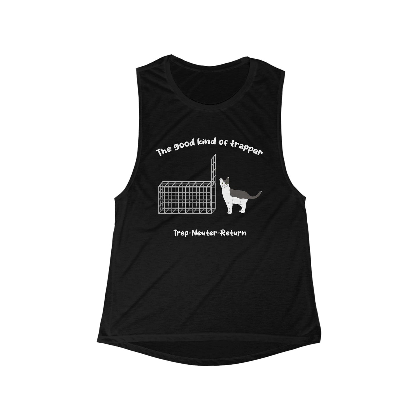 The Good Kind Of Trapper | FUNDRAISER for Feral at Heart | Women's Flowy Scoop Muscle Tank - Detezi Designs-24435943393844411096