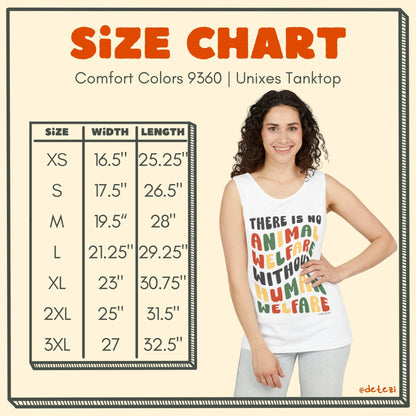 There Is No Animal Welfare Without Human Welfare | Comfort Colors Tank Top - Detezi Designs - 21250319511090421096