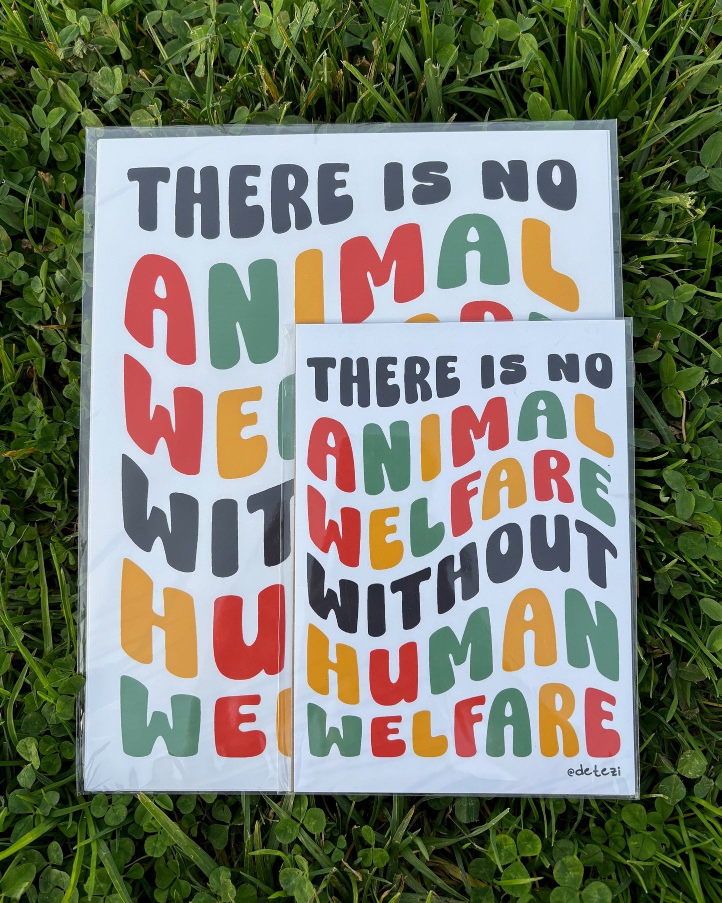 There Is No Animal Welfare Without Human Welfare | Giclee Fine Art Print - Detezi Designs - 