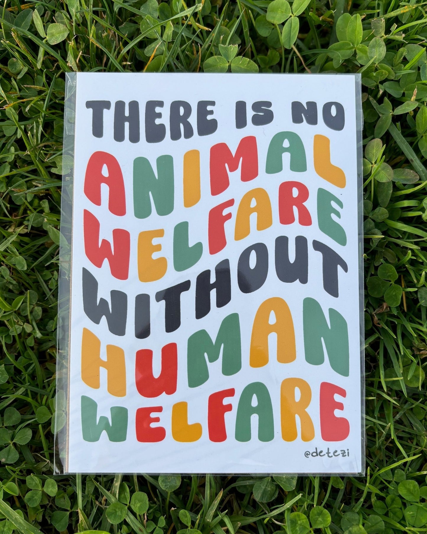 There Is No Animal Welfare Without Human Welfare | Giclee Fine Art Print - Detezi Designs - 